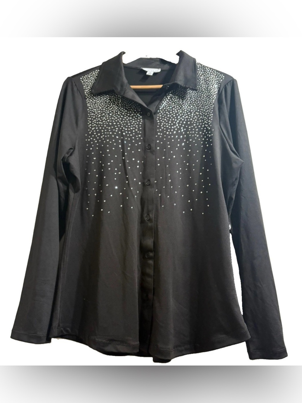 Studded M Black Long-Sleeve Button-Up Shirt - C’est La Vie